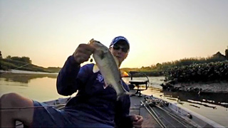 Chad Pipkens lands a solid Delaware River keeper bass early on day 3 of the 2014 Bassmaster Elite Series tournament