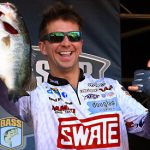 Chad Pipkens with a big Day 1 bass at the Bassmaster Elite Series at Santee-Cooper Lakes 3/18/2022.